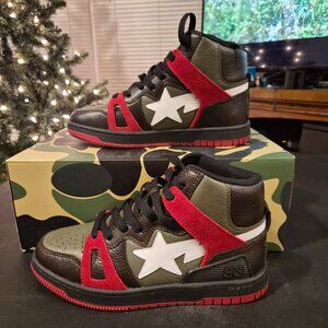 A Bathing Ape Bape Ste 93 Hi Khaki Green Size 7